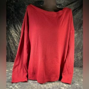 SHEIN Burgundy Waffle Knit Top